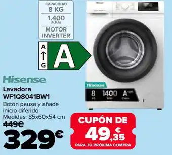 Carrefour HISENSE Lavadora WF1Q8041BW1 oferta