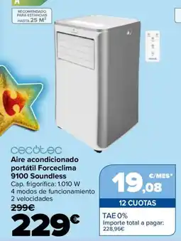 Carrefour CECOTEC Aire acondicionado portátil Forceclima 9100 Soundless oferta