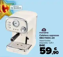 Carrefour MANDINE Cafetera espresso MEC1100C-20 oferta