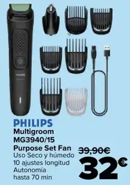 Carrefour PHILIPS Multigroom MG3940/15 Purpose Set Fan oferta