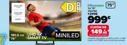 Carrefour HISENSE TV 75" 75U7SE oferta