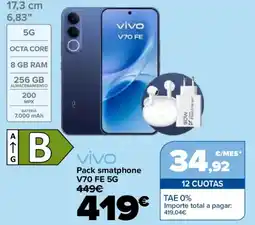 Carrefour VIVO Pack smatphone V70 FE 5G oferta