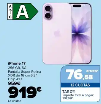 Carrefour iPhone 17 oferta