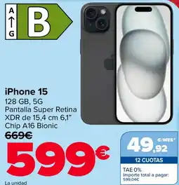Carrefour iPhone 15 oferta