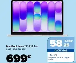 Carrefour MacBook Neo 13' A18 Pro oferta