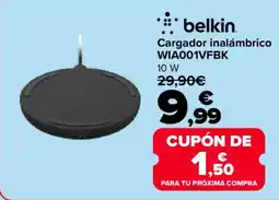 Carrefour BELKIN Cargador inalámbrico WIA001VFBK oferta