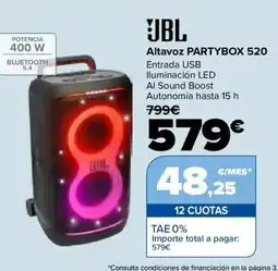 Carrefour JBL Altavoz PARTYBOX 520 oferta