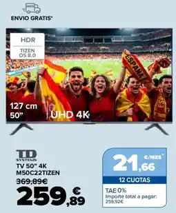 Carrefour TD Tv 50" 4k m50c22tizen oferta