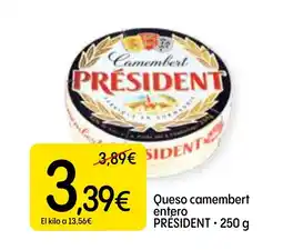 Dialprix PRÉSIDENT Queso camembert entero oferta