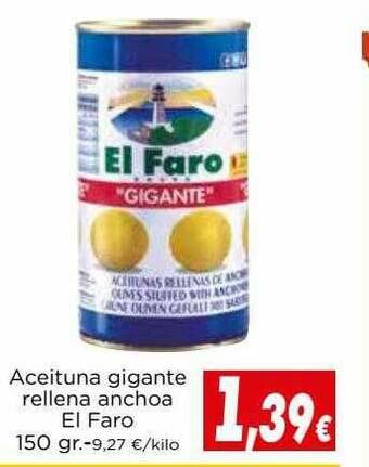 Proxi Aceituna Gigante Rellena Anchoa El Faro oferta