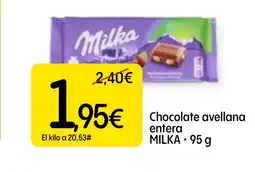 Dialprix MILKA Chocolate avellana entera oferta