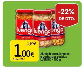 Dialprix LUENGO Alubia blanca, lentejas o garbanzos cocidos oferta