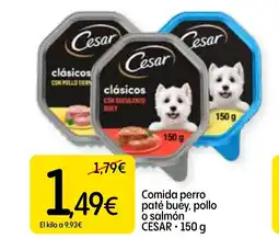 Dialprix CESAR Comida perro paté buey, pollo o salmón oferta