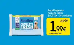 Dialprix SCOTTEX Papel higiénico húmedo Fresh oferta