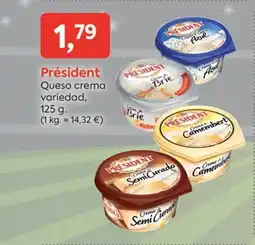 Suma Supermercados PRÉSIDENT Queso crema variedad oferta