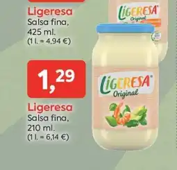 Suma Supermercados LIGERESA Salsa fina oferta