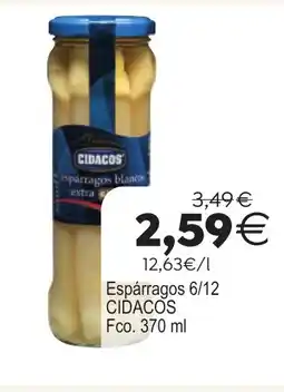 Plenus Supermercados CIDACOS Espárragos 6/12 oferta