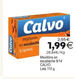 Plenus Supermercados CALVO Mexillóns en escabeche 9/14 oferta