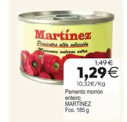 Plenus Supermercados MARTÍNEZ Pemento morrón enteiro oferta