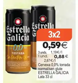 Plenus Supermercados ESTRELLA GALICIA Cervexa 0,0% torrada normal/sen glute oferta