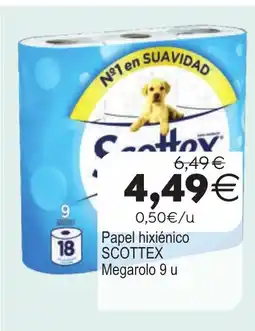 Plenus Supermercados SCOTTEX Papel hixiénico Megarolo 9 u oferta