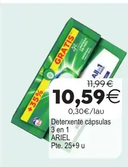 Plenus Supermercados ARIEL Deterxente cápsulas 3 en 1 oferta
