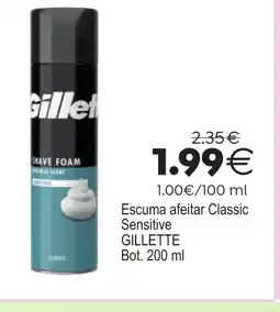 Plenus Supermercados GILLETTE Escuma afeitar Classic Sensitive oferta