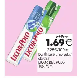 Plenus Supermercados LICOR DEL POLO Dentifrico branco polar/ clorofila oferta