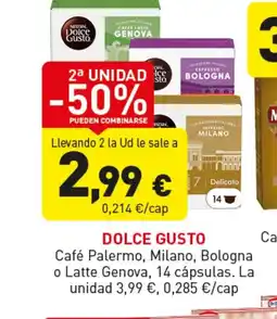 Hiperber DOLCE GUSTO Café Palermo, Milano, Bologna o Latte Genova, 14 cápsulas oferta