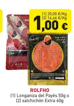 Hiperber ROLFHO Longaniza del Payés o salchichón Extra oferta
