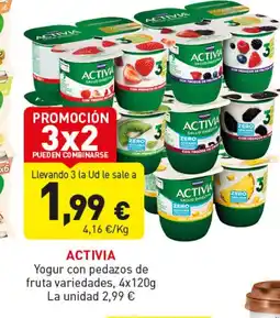 Hiperber ACTIVIA Yogur con pedazos de fruta variedades oferta