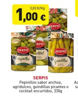 Hiperber SERPIS Pepinillos sabor anchoa, agridulces, guindillas picantes o cocktail encurtidos oferta