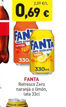 Hiperber FANTA Refresco Zero naranja o limón oferta