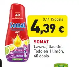 Hiperber SOMAT Lavavajillas Gel Todo en 1 limón, 40 dosis oferta