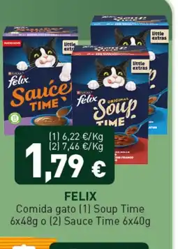 Hiperber FELIX Comida gato Soup Time o Sauce Time oferta