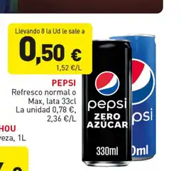 Hiperber PEPSI Refresco normal o Max oferta