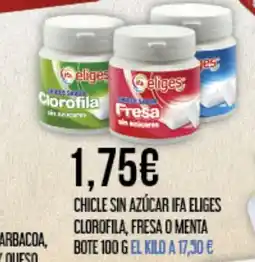 Claudio IFA ELIGES Chicle sin azúcar clorofila, fresa o menta bote oferta