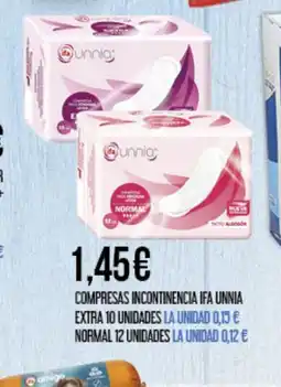 Claudio IFA UNNIA Compresas incontinencia extra 10 unidades oferta