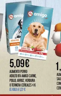Claudio IFA AMIGO Alimento perro adulto carne, pollo, arroz, verdura o ternera cereales oferta