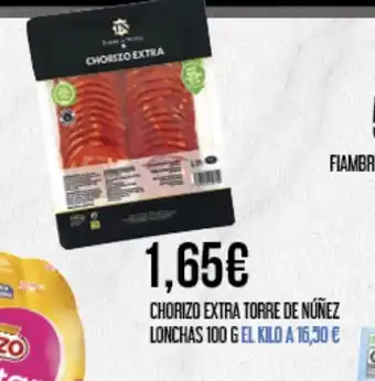 Claudio Chorizo extra torre de núñez lonchas oferta