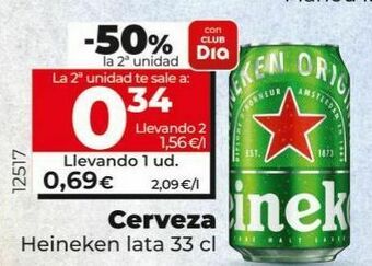 Maxi Dia Cerveza heineken lata 33cl oferta