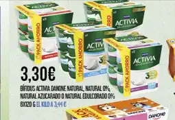 Claudio Bifidus activia danone natural, natural 0%, natural azucarado o natural edulcorado 0% 8x120 ge oferta