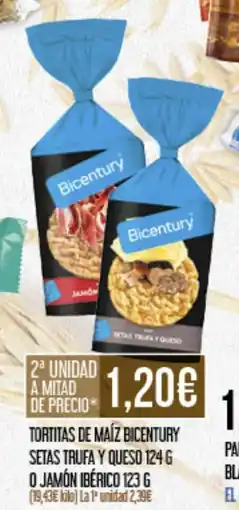 Claudio BICENTURY Tortitas de maíz setas trufa y queso o jamón ibérico oferta
