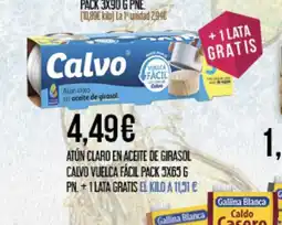 Claudio CALVO Atún claro en aceite de girasol vuelca fácil oferta
