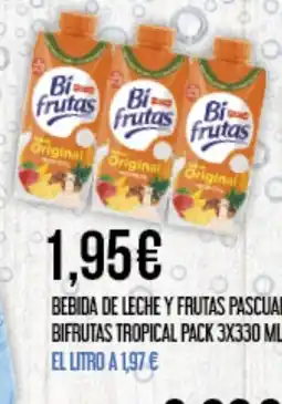 Claudio BIFRUTAS Bebida de leche y frutas pascual tropical oferta