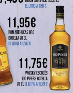 Claudio 100 PIPERS Whisky escocés botella oferta