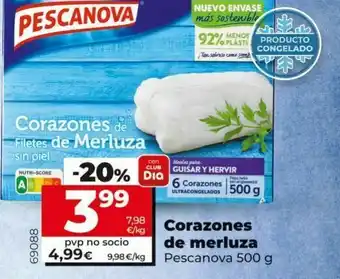 Dia Corazones de merluza pescanova 500g oferta