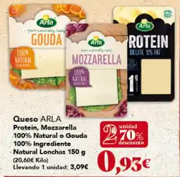 Gadis ARLA Queso Protein, Mozzarella 100% Natural o Gouda 100% Ingrediente Natural Lonchas oferta