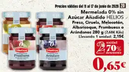 Gadis HELIOS Mermelada 0% sin Azúcar Añadido Fresa, Ciruela, Melocotón, Albaricoque, Frambuesa o Arándanos oferta