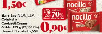 Gadis NOCILLA Barritas Original o Cookies&Cream oferta